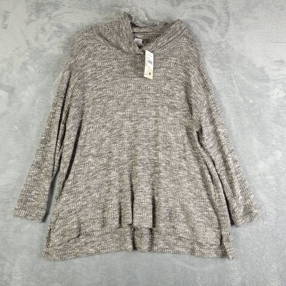 Everleigh Womens Pullover Sweater Gray Marled Long‎ Sleeve Tight Knit M New - Picture 1 of 7